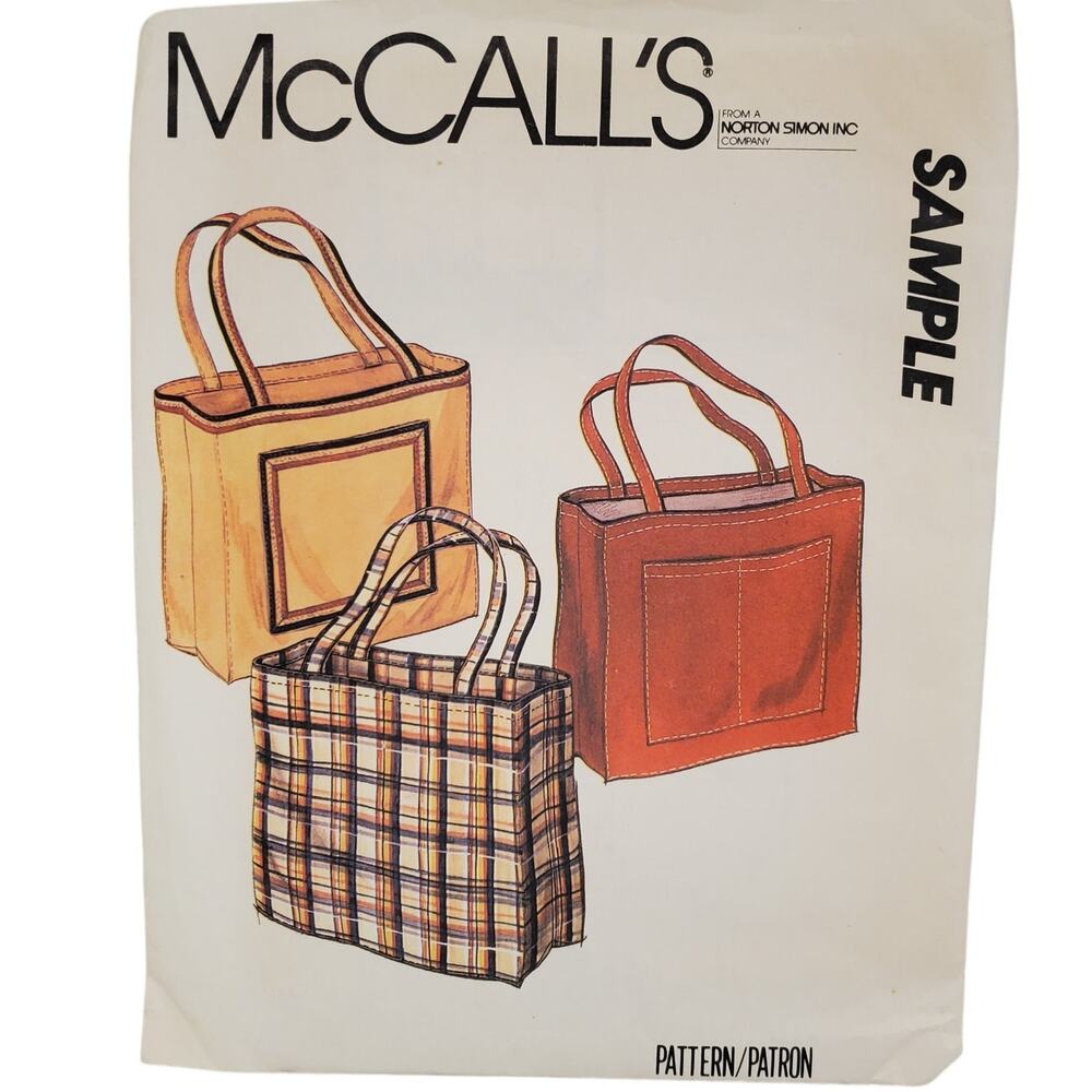 McCall's Carry Tote Bag Satchel Purse Vintage 1980 UNCUT 80s